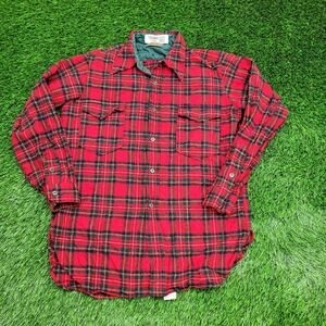 Vintage Pendleton Plaid Jacket Medium 20x30 Red Flannel